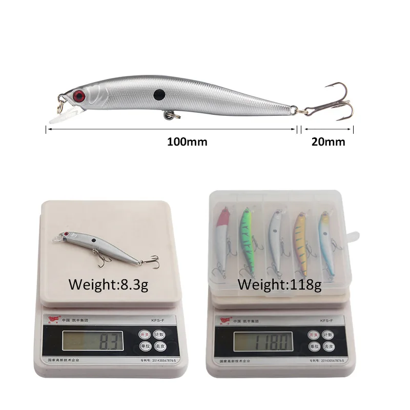 Isca Artificial Minnow 10cm 8,3g com Chocalho para Robalo