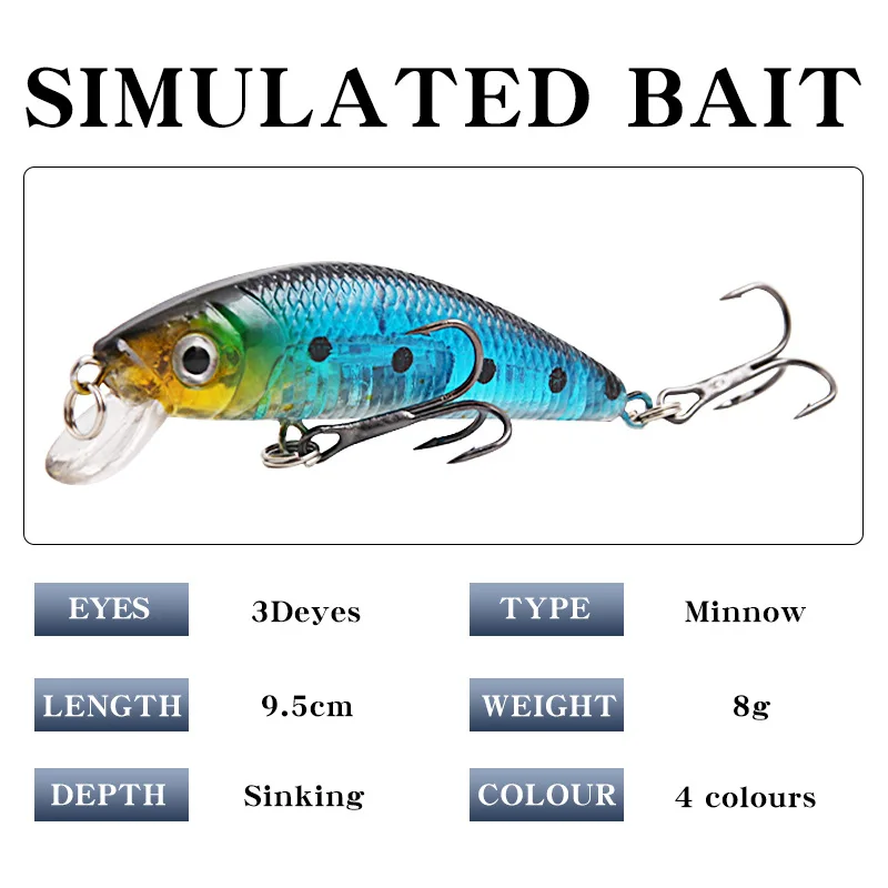 Isca Artificial Minnow Flutuante 7,6cm para Robalo e Peixe Mandarim
